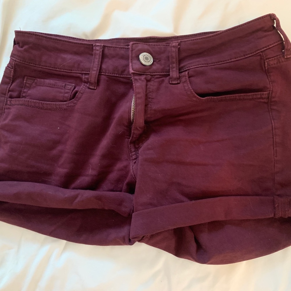 Burgundy American Eagle Jean Shorts